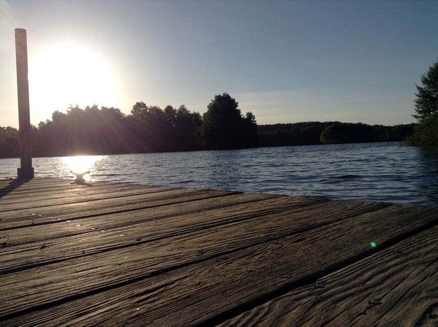 sunset on lake arthur by dock